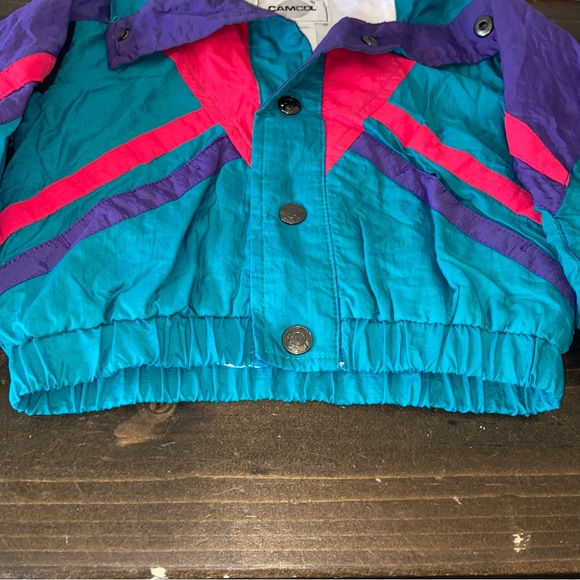 90s Kids multi coloured jacket Fleece Lined Windbreaker Jacket unisex b3 - Picture 7 of 9